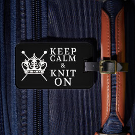 Knit houden op ambachten / kroonse Logo {donker} Bagagelabel