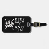 Knit houden op ambachten / kroonse Logo {donker} Bagagelabel (Voorkant horizontaal)