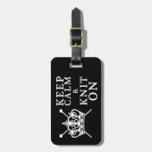 Knit houden op ambachten / kroonse Logo {donker} Bagagelabel (Voorkant verticaal)