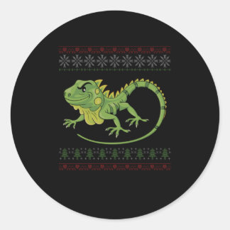 Knit Iguana Reptile Reptilian Animal Gift Ronde Sticker