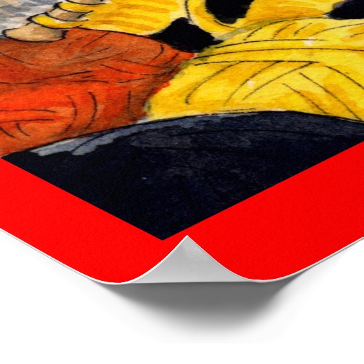 Knit is een schattig kattenbreiend poster. poster (Hoek)