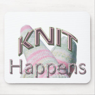 Knit is Mousepad (groene en roze sokken) Muismat