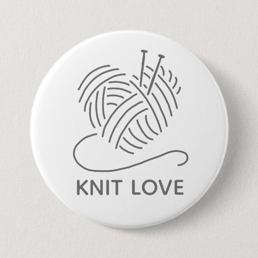 Knit Love Knop Ronde Button 7,6 Cm (Voorkant)