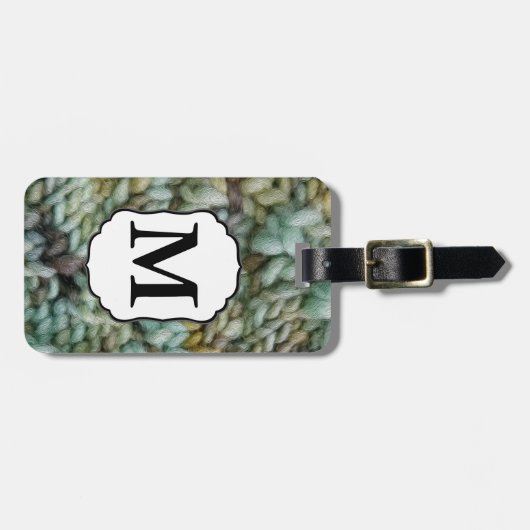 Knit Malabrigo Yarn/Crafts Monogram Bagagelabel (Voorkant horizontaal)