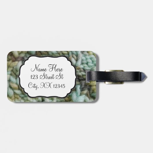 Knit Malabrigo Yarn/Crafts Monogram Bagagelabel (Achterkant horizontaal)