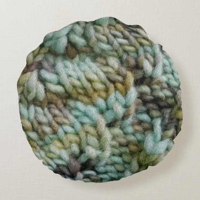 Knit Malabrigo Yarn Texture Crafts Rond Kussen (Achterkant)