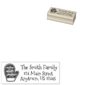 Knit Mitten Sugar Cookie Winter Adres Rubberstempel (Gestempeld)