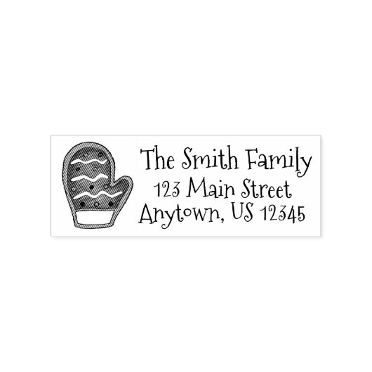 Knit Mitten Sugar Cookie Winter Adres Rubberstempel (Afrduk)