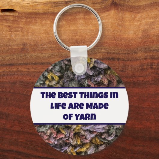 Knit Multicolor Garen Foto Crafty Love Crafter Sleutelhanger (Voorkant)