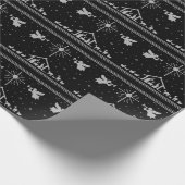 Knit Nativiteitsscène Christelijk kerstrood wit Cadeaupapier (Hoek)