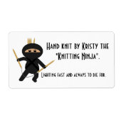 Knit Ninja met cirkelvormige naalden Etiket (Voorkant)