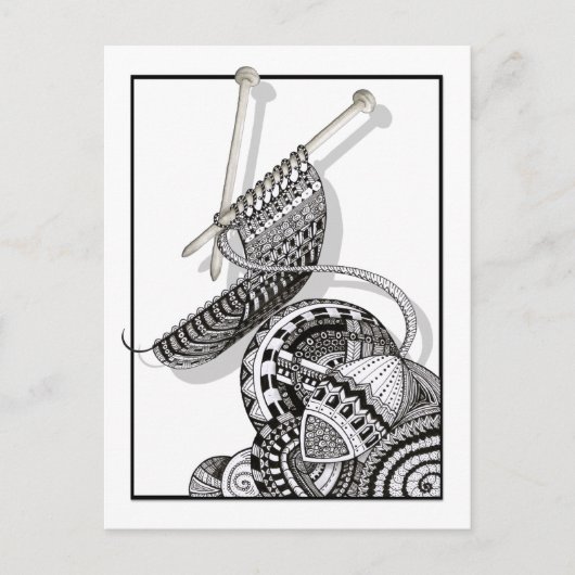 Knit One Doodle Art Briefkaart (Voorkant)