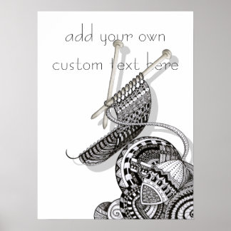 Knit One Doodle Art Poster