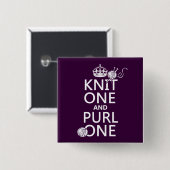 Knit One en Purl One Vierkante Button 5,1 Cm (Voorkant /achterkant)