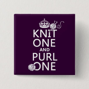 Knit One en Purl One Vierkante Button 5,1 Cm