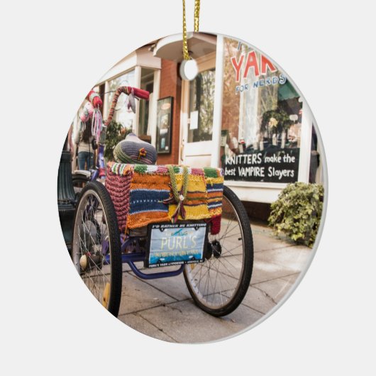 Knit One, Purl Two Keramisch Ornament (Links)