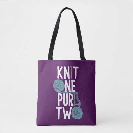 Knit One Purl Two Knitters Tote Bag (Voorkant)
