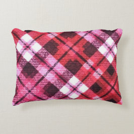 Knit Plaid Tartan Check roze witte wijn patroon Accent Kussen