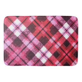 Knit Plaid Tartan Check roze witte wijn patroon Badmat