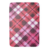 Knit Plaid Tartan Check roze witte wijn patroon Badmat (Voorkant Verticaal)