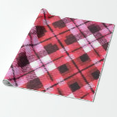 Knit Plaid Tartan Check roze witte wijn patroon Cadeaupapier (Uitgerold)
