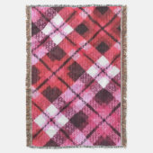 Knit Plaid Tartan Check roze witte wijn patroon Deken (Voorkant Verticaal)