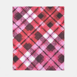Knit Plaid Tartan Check roze witte wijn patroon Fleece Deken
