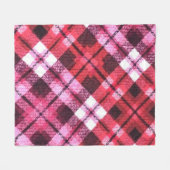 Knit Plaid Tartan Check roze witte wijn patroon Fleece Deken (Voorkant (Horizontaal))