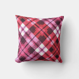 Knit Plaid Tartan Check roze witte wijn patroon Kussen
