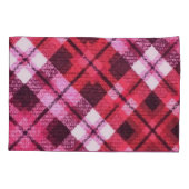 Knit Plaid Tartan Check roze witte wijn patroon Kussensloop (Achterkant)