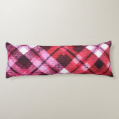 Knit Plaid Tartan Check roze witte wijn patroon Lichaamskussen (Achterkant)