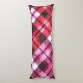 Knit Plaid Tartan Check roze witte wijn patroon Lichaamskussen (Achterkant (Verticaal))