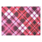 Knit Plaid Tartan Check roze witte wijn patroon Tafelkleed (Voorkant (Horizontaal))