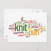 Knit Purl Knitting Lexicon voor Knitters Briefkaart (Voorkant / Achterkant)