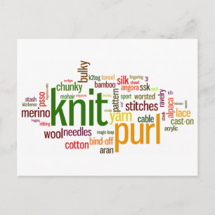 Knit Purl Knitting Lexicon voor Knitters Briefkaart