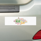 Knit Purl Knitting Lexicon voor Knitters Bumpersticker (Op auto)