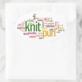 Knit Purl Knitting Lexicon voor Knitters Ovale Sticker (Tas)