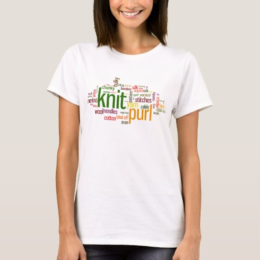 Knit Purl Knitting Lexicon voor Knitters T-shirt (Voorkant)