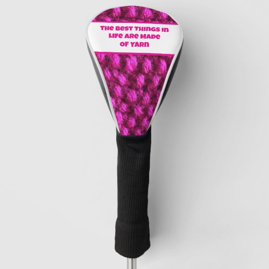 Knit Roze Haakpatroon Crafty Love Yarn Golfheadcover (Voorkant)