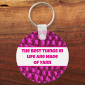 Knit Roze Haakpatroon Crafty Love Yarn Sleutelhanger (Voorkant)