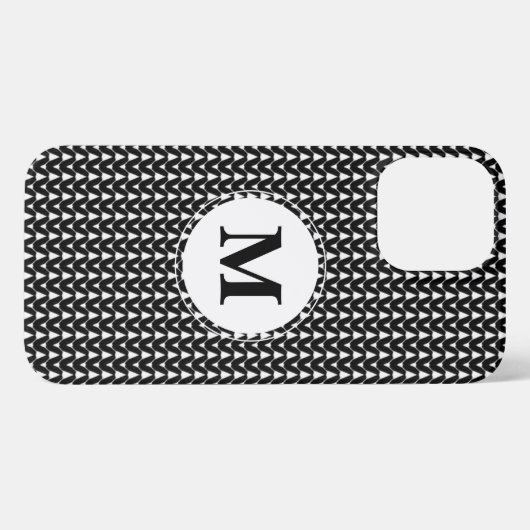 Knit Stitch Crafts Black Monogram iPhone Case iPhone Hoesje (Achterkant horizontaal)