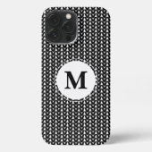 Knit Stitch Crafts Black Monogram iPhone Case iPhone Hoesje (Achterkant)