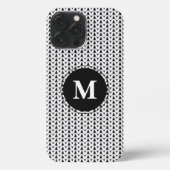 Knit Stitch Crafts White Monogram iPhone Case Hoesje (Achterkant)