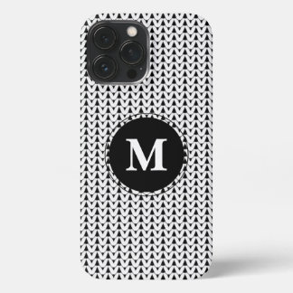 Knit Stitch Crafts White Monogram iPhone Case 13 Pro Max Hoesje