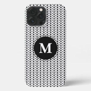 Knit Stitch Crafts White Monogram iPhone Case iPhone 13 Pro Max Hoesje
