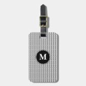 Knit Stitch + Initiaal Witte ambachten Bagagelabel (Voorkant verticaal)