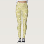 Knit Stockinette Stitch Crafts print Faux Gold Leggings (Voorkant)