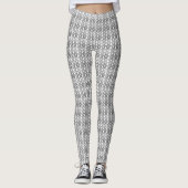 Knit Stockinette Stitch Crafts Print Silver Leggings (Voorkant)