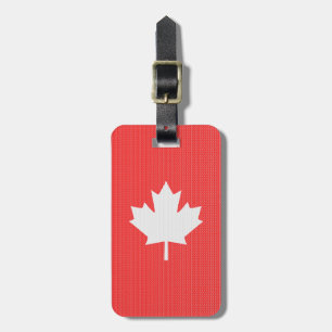Knit Style Maple Leaf Knitting Motif Bagagelabel