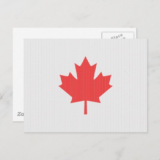 Knit Style Maple Leaf Knitting Motif Briefkaart (Voorkant / Achterkant)